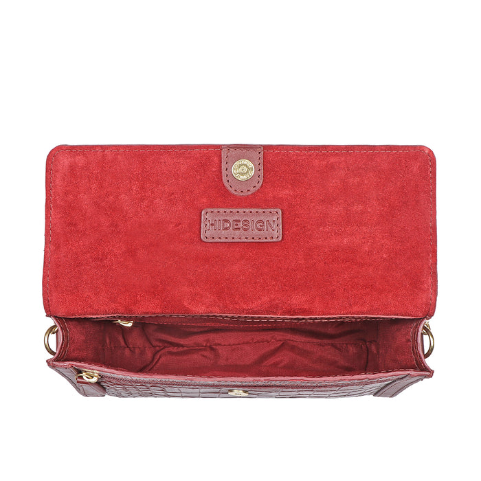 Selena 01 Red Leather Sling Bag