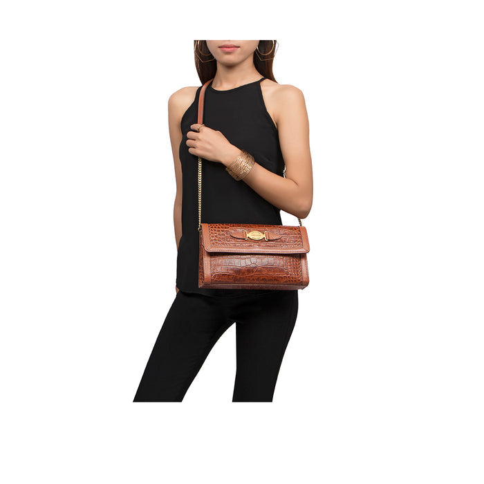 Selena 01 Tan Leather Sling Bag