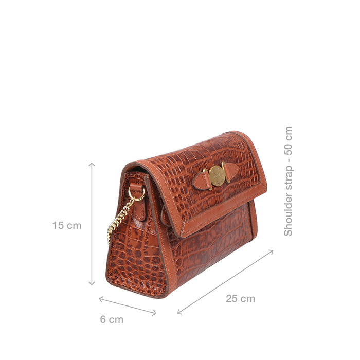 Selena 01 Tan Leather Sling Bag