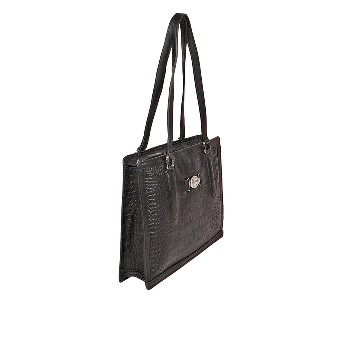 Selena 02 Black Leather Shoulder Bag