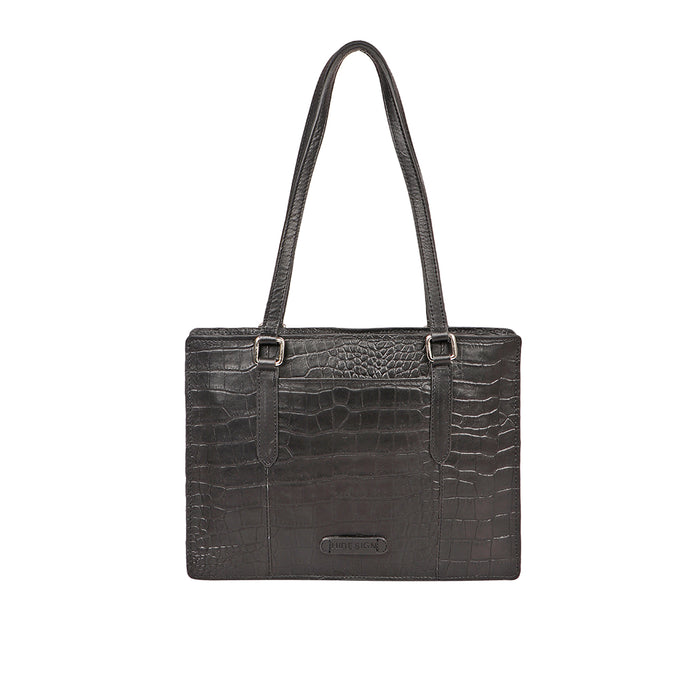 Selena 02 Black Leather Shoulder Bag