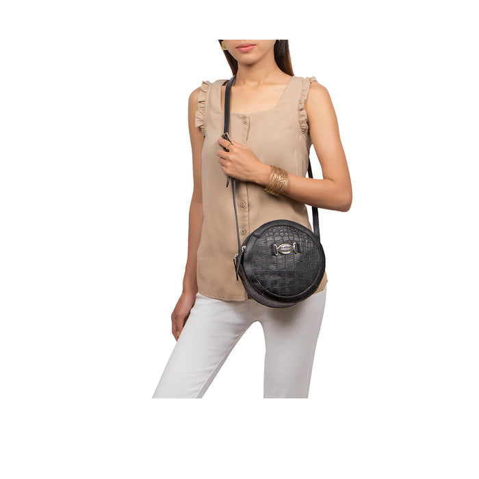 Selena 03 Black Leather Crossbody