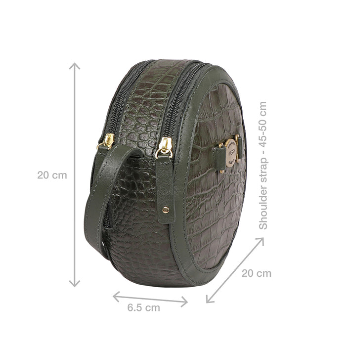 Selena 03 Green Leather Crossbody
