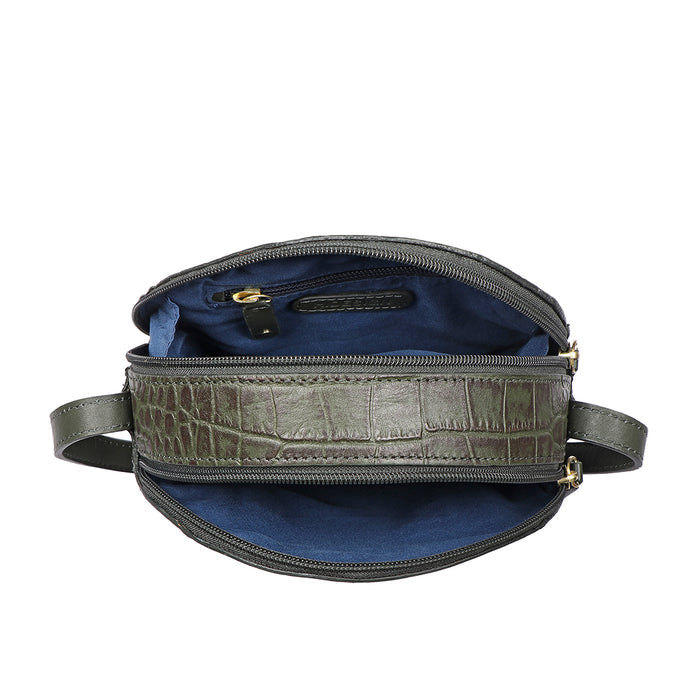 Selena 03 Green Leather Crossbody