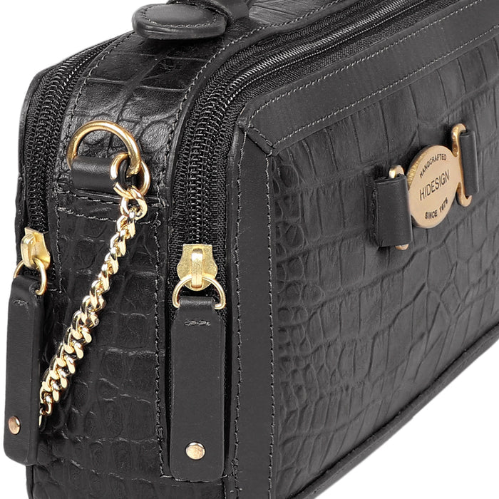 Selena 05 Black Leather Sling Bag