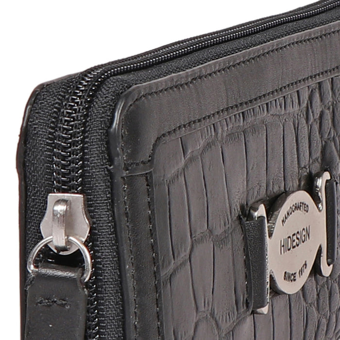 Selena W1 Black Leather Zip Around Wallet