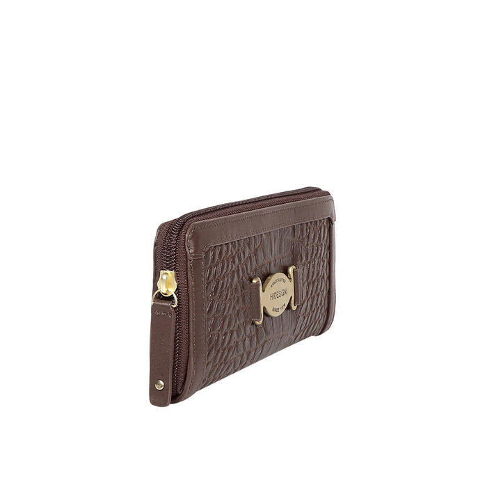 Selena W1 Brown Leather Zip Around Wallet