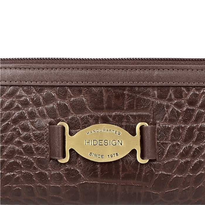 Selena W1 Brown Leather Zip Around Wallet
