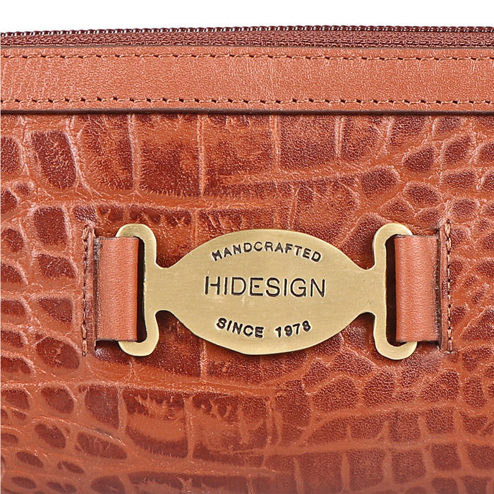 Selena W1 Tan Leather Zip Around Wallet