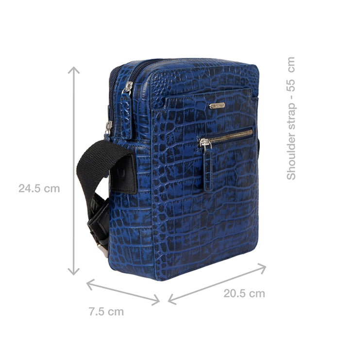 Serge 01 Blue Leather  Crossbody