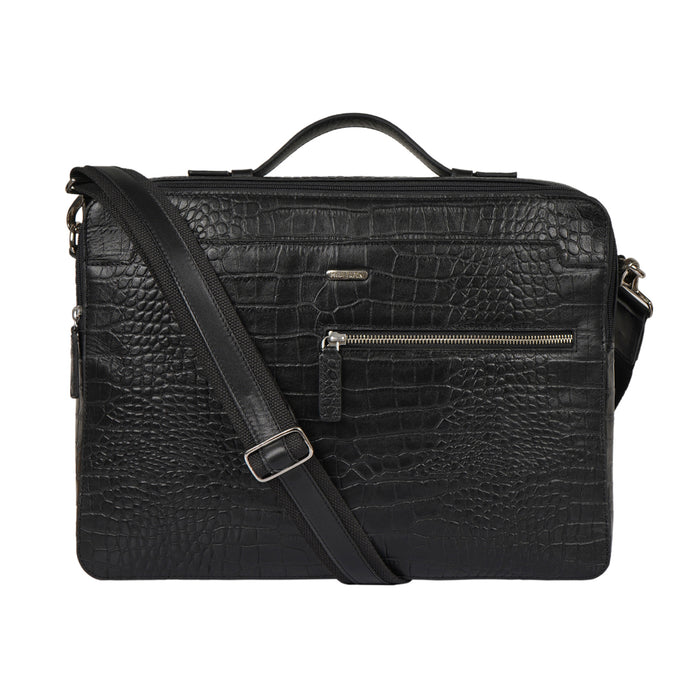 Serge 02 Black Leather  Briefcase