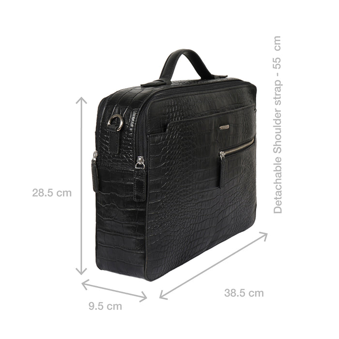 Serge 02 Black Leather  Briefcase
