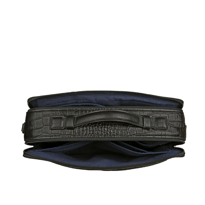 Serge 02 Black Leather  Briefcase