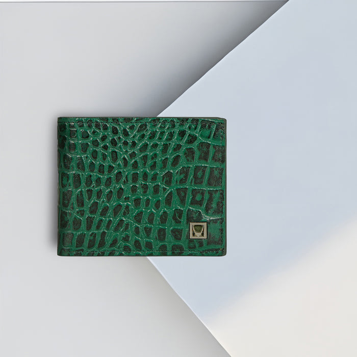 Serge W1 Green Leather Bi-Fold Wallet
