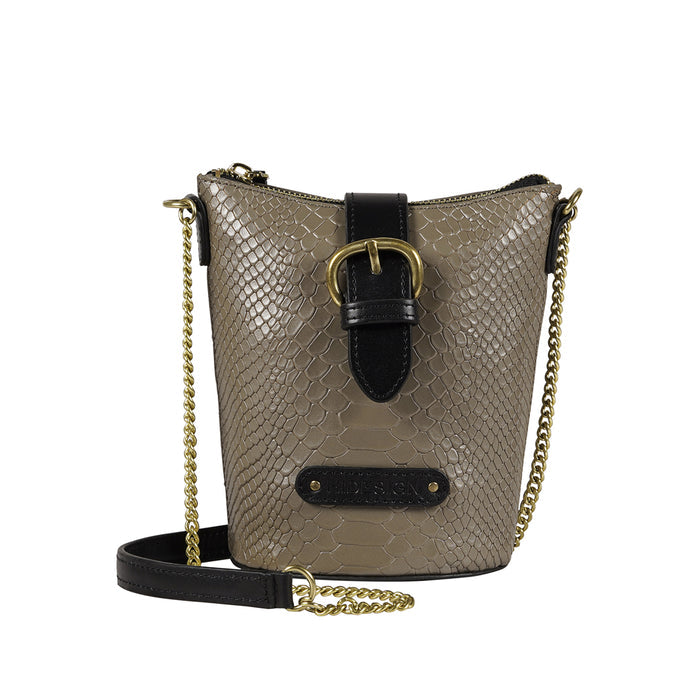 Shaina Silver Leather Sling Bag