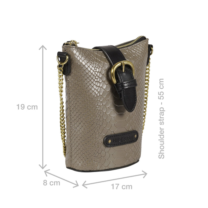 Shaina Silver Leather Sling Bag