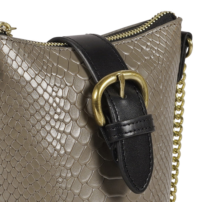 Shaina Silver Leather Sling Bag