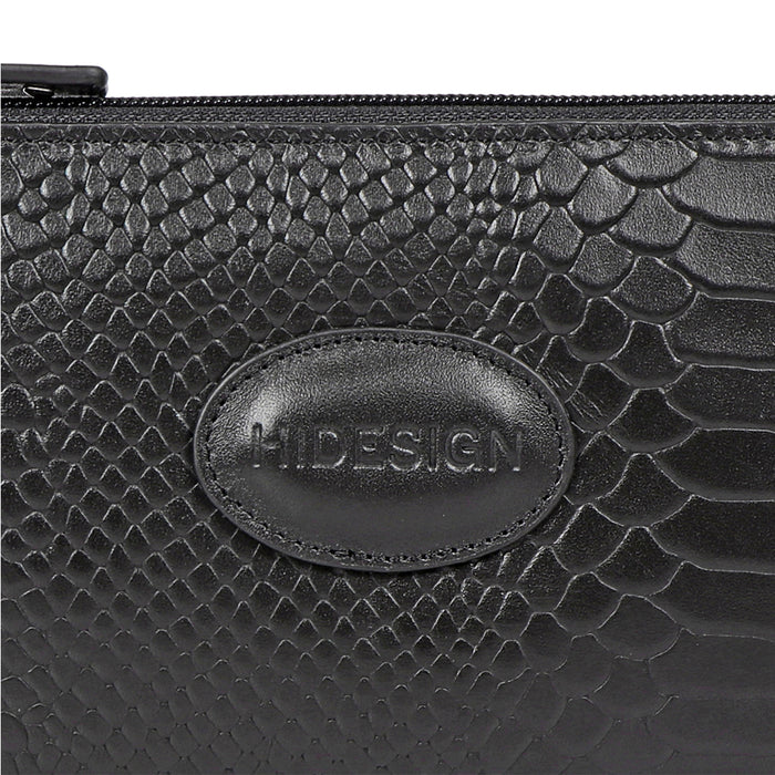 Shawn W1 Black Leather Zip Around Wallet