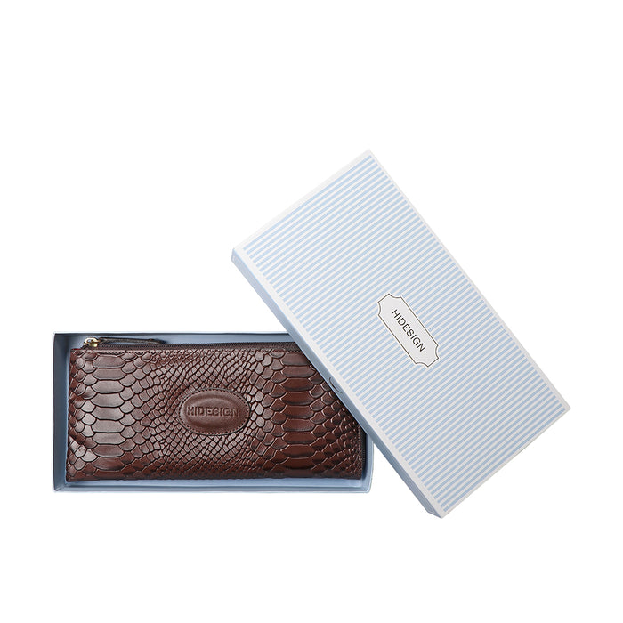 Shawn W1 Brown Leather Zip Around Wallet