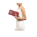 Shawn W1 Red Leather Zip Around Wallet