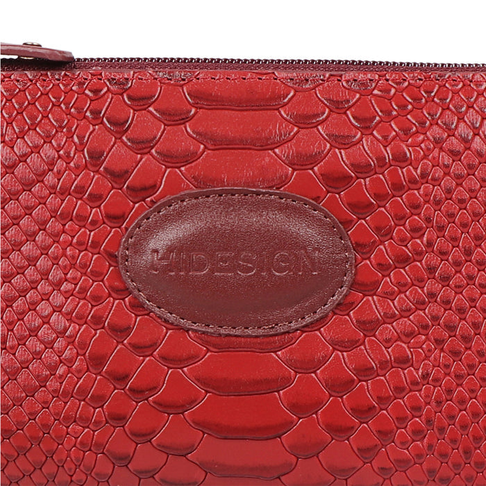 Shawn W1 Red Leather Zip Around Wallet