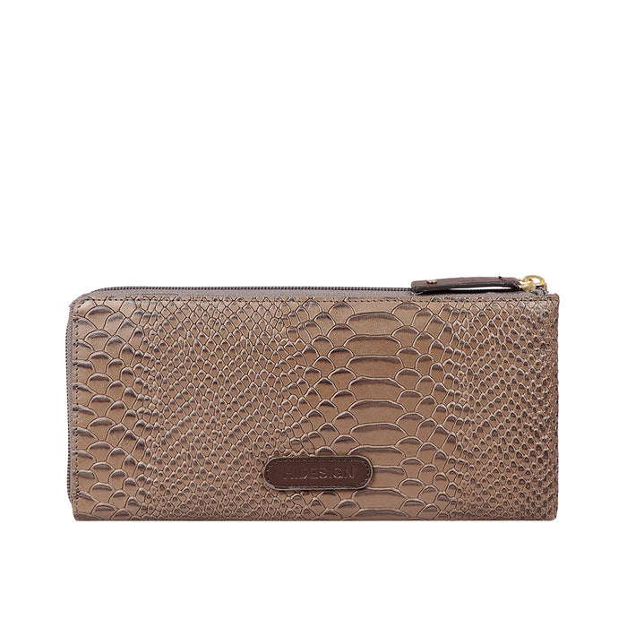 Shawn W1 White Leather Zip Around Wallet