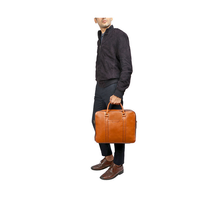Sherlock 02 Tan Leather  Briefcase