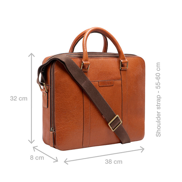 Sherlock 02 Tan Leather  Briefcase
