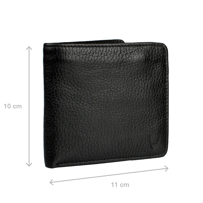 Shiraz Black Leather Bi-Fold Wallet