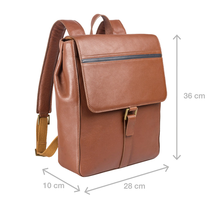 Sigmund 02 Tan Leather  Backpack