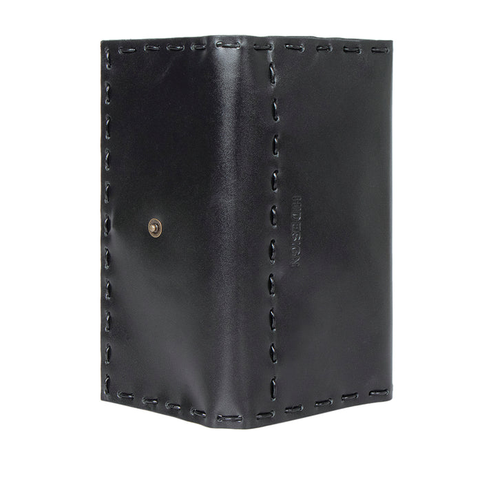 Signora Black Leather Trifold Wallet