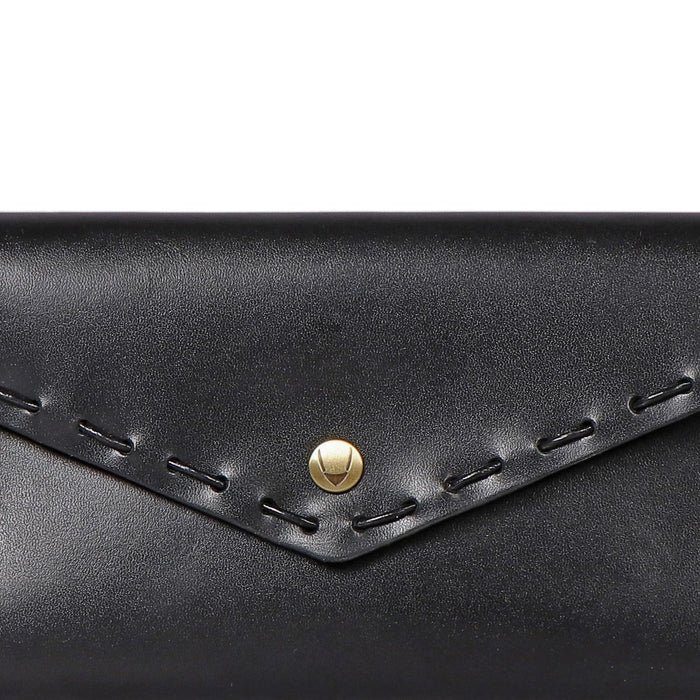 Signora Black Leather Trifold Wallet