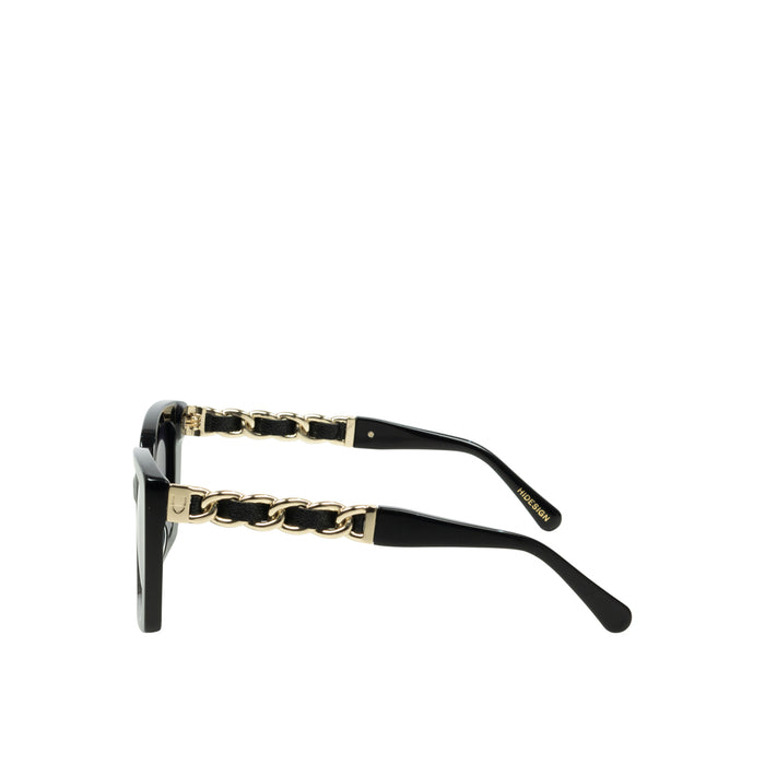 Sirocco Women's Black Rectangular Cat Eye Sunglasses