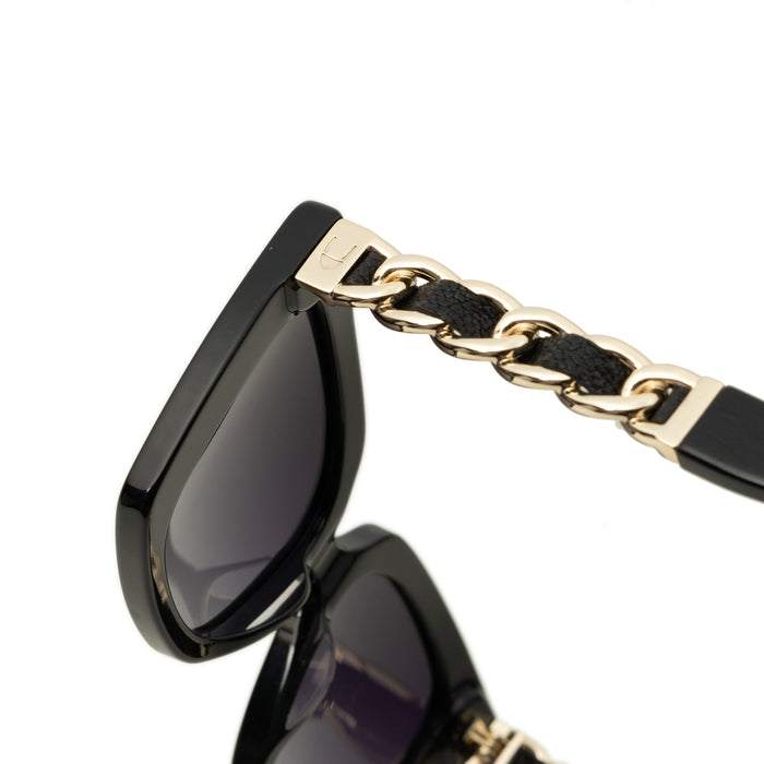 Sirocco Women's Black Rectangular Cat Eye Sunglasses