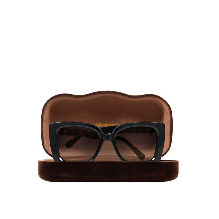 Sirocco Women's Black Rectangular Cat Eye Sunglasses