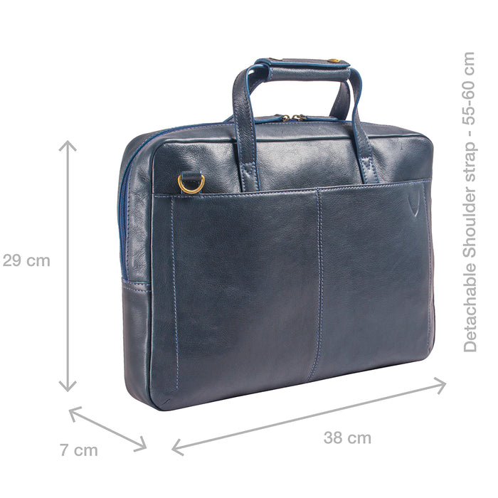 Socrates 01 Blue Leather  Briefcase