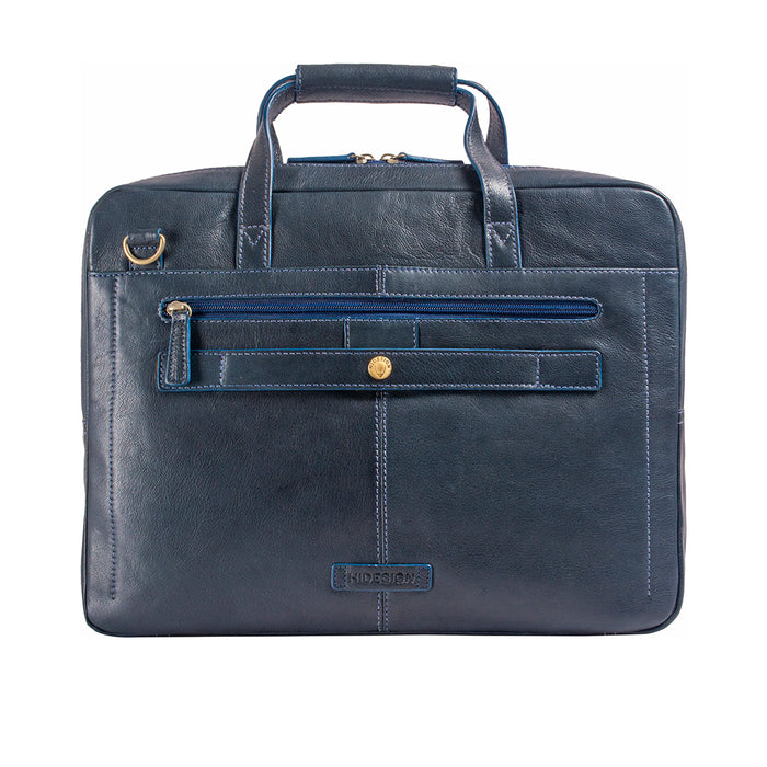 Socrates 01 Blue Leather  Briefcase