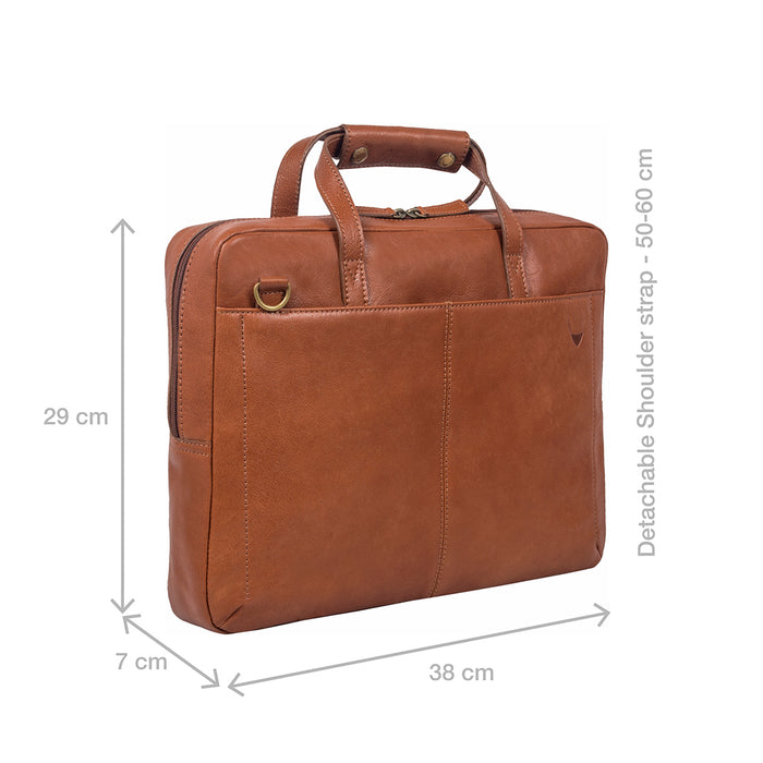 Socrates 01 Tan Leather  Briefcase