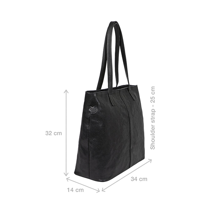 Sonoma 01 Black Leather Tote Bag