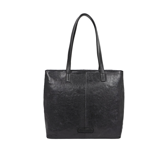 Sonoma 01 Black Leather Tote Bag