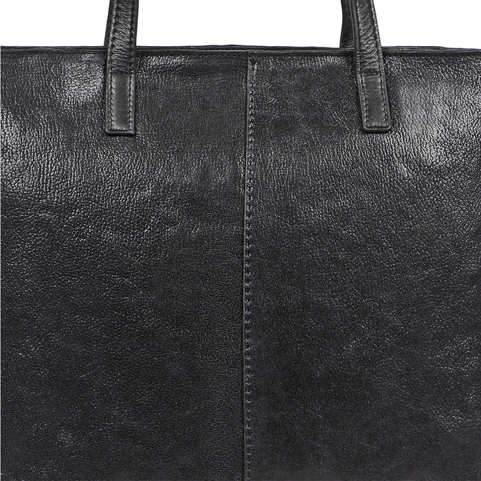 Sonoma 01 Black Leather Tote Bag