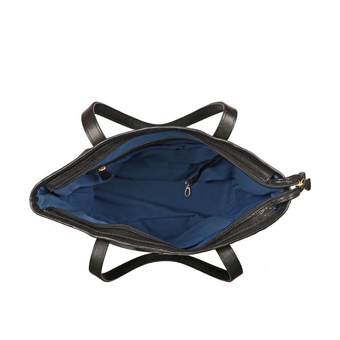 Sonoma 01 Black Leather Tote Bag
