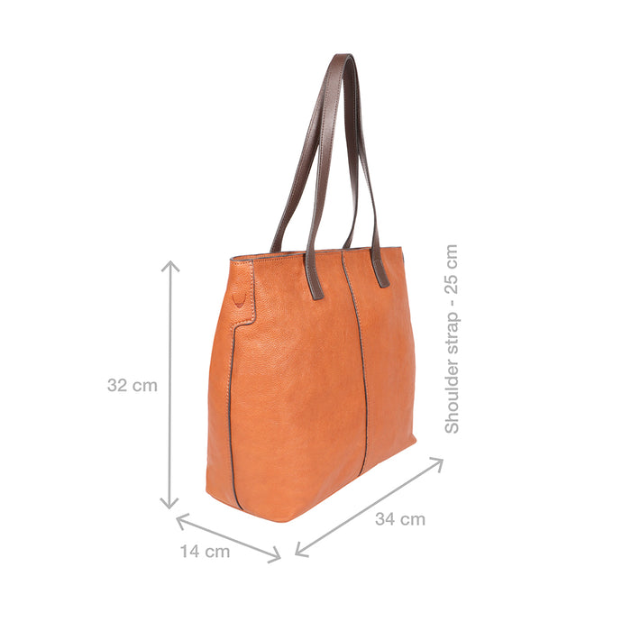 Sonoma 01 Orange Leather Tote Bag