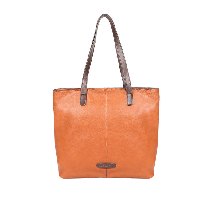 Sonoma 01 Orange Leather Tote Bag