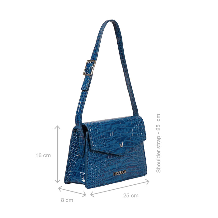 Sovera 02 Blue Leather Shoulder Bag