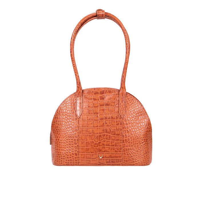 Spiga 01 Orange Leather Shoulder Bag