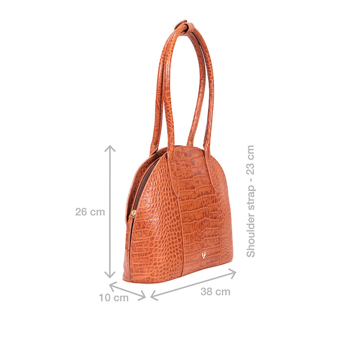 Spiga 01 Orange Leather Shoulder Bag