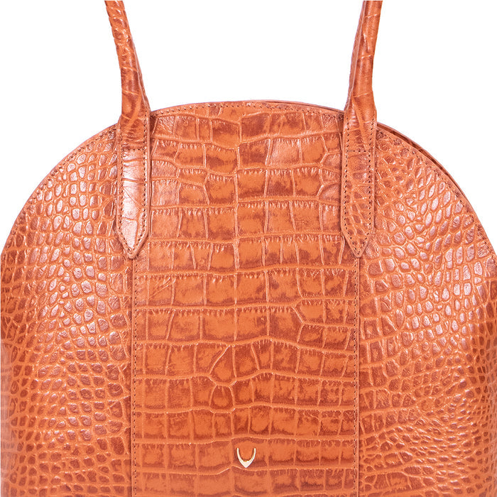 Spiga 01 Orange Leather Shoulder Bag