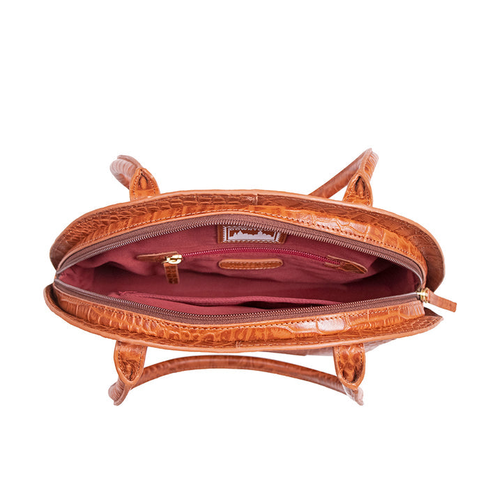 Spiga 01 Orange Leather Shoulder Bag