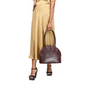 Spiga 01 Purple Leather Shoulder Bag